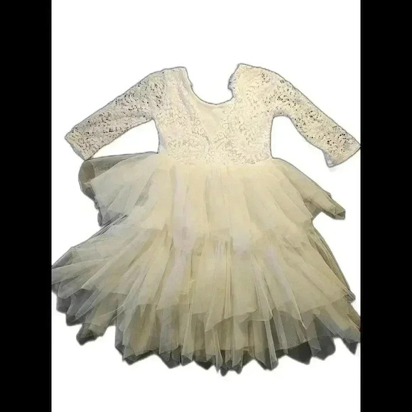 Other - Elegant White Lace Tulle Dress for Girls
